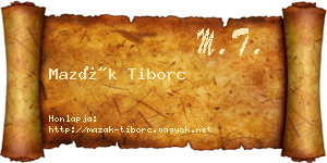 Mazák Tiborc névjegykártya